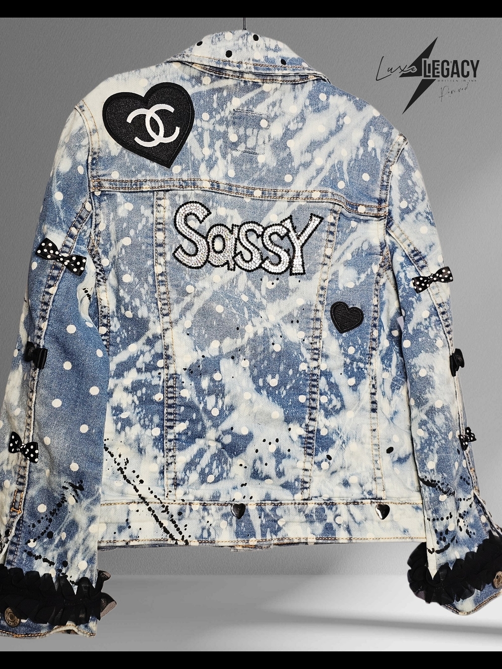 Custom Chic Kids' Sassy Bleach-Effect Denim Jean Jacket